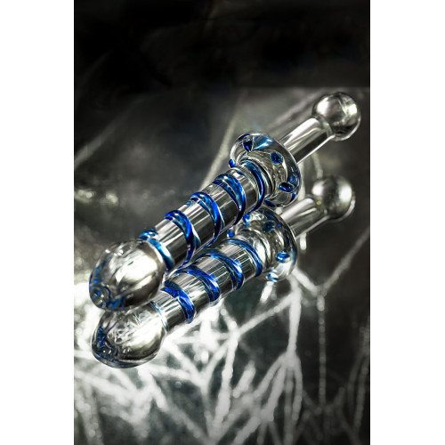 Двусторонний фаллоимитатор Sexus Glass, стекло, прозрачный, 22,5 см