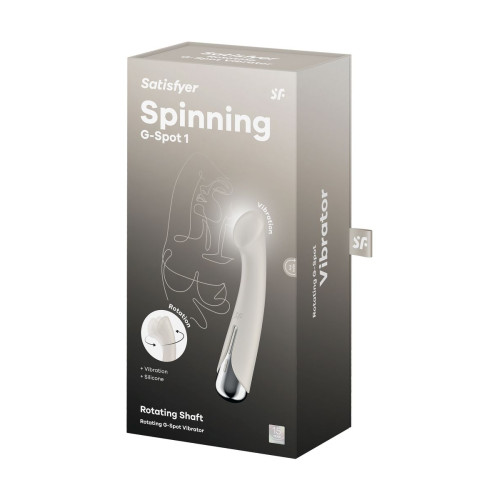 Вибратор для точки G  с ротацией Satisfyer Spinning G-Spot 1, силикон, бежевый, 16,8 см