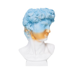 Подставка под сувенирную продукцию "Бюст Давида" гоубой с золотом