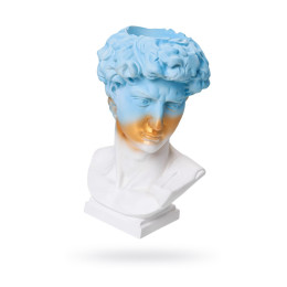 Подставка под сувенирную продукцию "Бюст Давида" гоубой с золотом