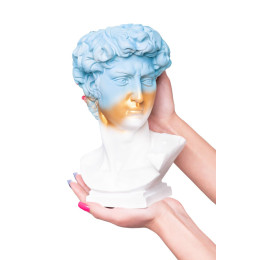 Подставка под сувенирную продукцию "Бюст Давида" гоубой с золотом