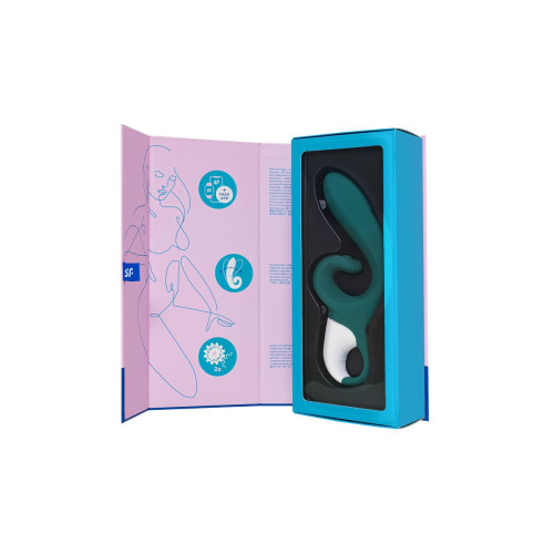 Нереалистичный вибратор Satisfyer Hug me Connect App, силикон, серо-голубой, 20,5 см