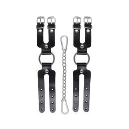 Наручники-браслеты Pecado BDSM, из двух ремешков, натуральная кожа, чёрные