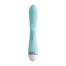Вибратор с клиторальным стимулятором Flovetta IRIS, силикон, голубой, 22 см