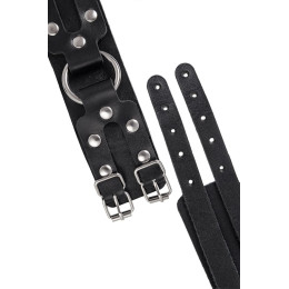 Оковы Pecado BDSM, с двумя ремешками, натуральная кожа, чёрные