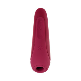 Вакуум-волновой стимулятор с вибрацией Satisfyer Curvy 1 Connect App, силикон, бордовый, 13,4 см