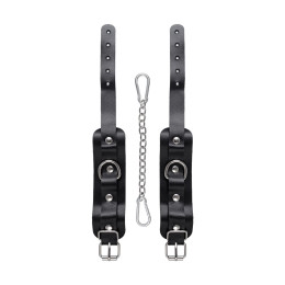 Оковы мини Pecado BDSM, со скруглёнными углами, натуральная кожа, чёрные