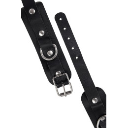 Оковы мини Pecado BDSM, со скруглёнными углами, натуральная кожа, чёрные