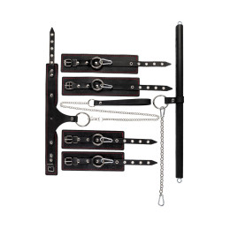 Бондажный набор Pecado BDSM, 3 точки фиксации, большая распорка, оковы, наручники, ошейник с кольцом