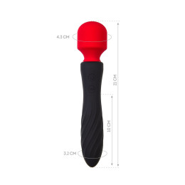 Двусторонний вибромассажер Black&Red by TOYFA, силикон, черный, 21 см