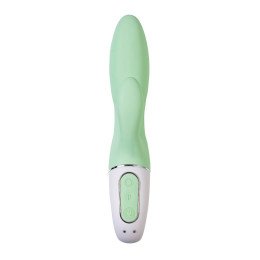Вибратор с расширением Satisfyer Air Pump Bunny 5+ Connect App, силикон, мятный, 10 см