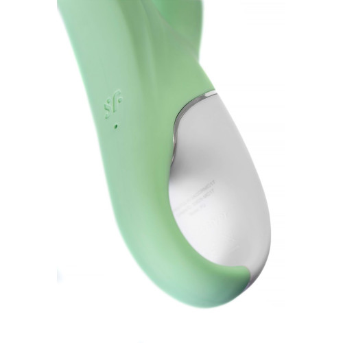Вибратор с расширением Satisfyer Air Pump Bunny 5+ Connect App, силикон, мятный, 10 см