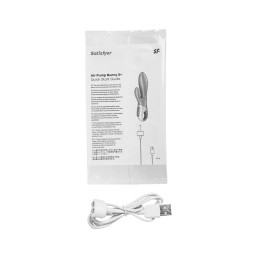 Вибратор с расширением Satisfyer Air Pump Bunny 5+ Connect App, силикон, мятный, 10 см