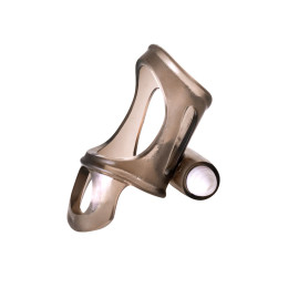 Эрекционное кольцо на пенис с вибрацией XLover by TOYFA, TPE, черный прозрачный, 7 см