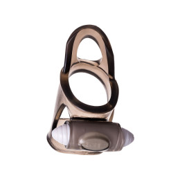 Эрекционное кольцо на пенис с вибрацией XLover by TOYFA, TPE, черный прозрачный, 7 см