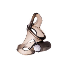 Эрекционное кольцо на пенис с вибрацией XLover by TOYFA, TPE, черный прозрачный, 7 см
