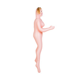 Кукла надувная Dolls-X by TOYFA Hannah, блондинка, с тремя отверстиями, кибер вставка: вагина
