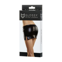 Мини-юбка Glossy CAMREN из материала Wetlook, черный, L