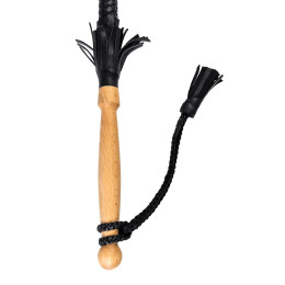 Кнут плетеный Pecado BDSM, натуральная кожа, черный, 85 см