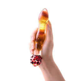 Двусторонний фаллоимитатор Sexus Glass, стекло, прозрачный, 18 см