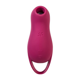 Вакуум-волновой стимулятор клитора с вибрацией Satisfyer Pocket Pro 1, силикон, бордовый, 13,9 см
