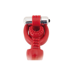 Насадка на пенис Black&Red by TOYFA с вибрацией, PVC, красный, 24 см