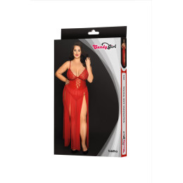 Комбинация и стринги Candy Girl Tabitha, сетка, кружево, красный, 2XL