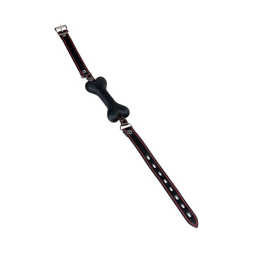 Кляп-трензель TOYFA Theatre, в виде косточки, черный