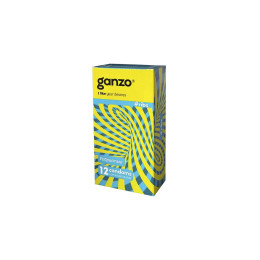 Презервативы Ganzo, ribs, латекс, ребристые, 18 см, 5,2 см, 12 шт.