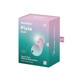 Вакуумный стимулятор клитора Satisfyer Pixie Dust, силикон, зеленый, 9,4 см