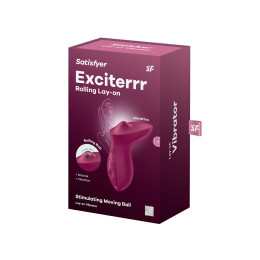 Вибратор с движущимся шариком Satisfyer Exciterrr, силикон, бордовый