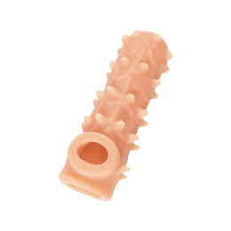 Насадка реалистичная KOKOS NUDE SLEEVE с дополнительной стимуляцией, TPE, телесная, 14 см