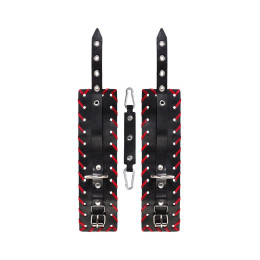 Оковы Pecado BDSM, с красной окантовкой, натуральная кожа, черные