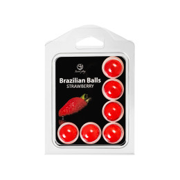 Массажное масло SECRET PLAY BRAZILIAN BALLS, клубника, 6 х 4 гр