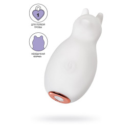 Вибратор Штучки-Дрючки, Mr. Bear, белый, силикон, 7,5 см