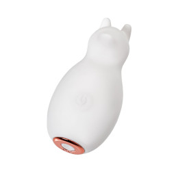 Вибратор Штучки-Дрючки, Mr. Bear, белый, силикон, 7,5 см