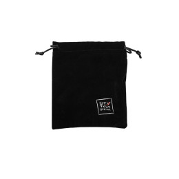 Мешочек бархатный с логотипом "Штучки-Дрючки", черный, 13*15
