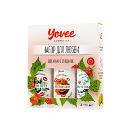 Набор гелей-смазок Yovee для любви (721006+721014+721054), вкус(мята+карамель) + увл(алоэ), 3х50 мл