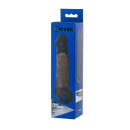 Насадка на пенис XLover by TOYFA, для увеличения размера, TPE, черный прозрачный, 19.5 см