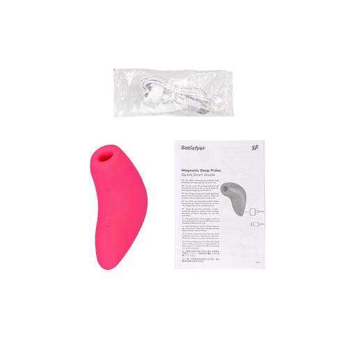 Вакуум-волновой стимулятор клитора Satisfyer Magnetic Deep Pulse, силикон, розовый, 11,6 см
