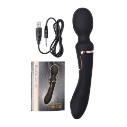 Двусторонний интимный массажер WANAME D-SPLASH Surge, силикон, черный, 22,5 см