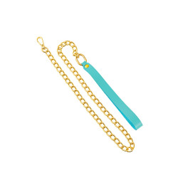 Поводок Pecado BDSM, с карабином для ошейника, натуральная кожа, голубой