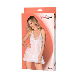 Комбинация и стринги Candy Girl Cecilia, кружево, сетка, белый, OS