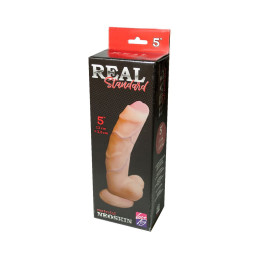 Фаллоимитатор неоскин на присоске REAL Standard  Lovetoy, TPR, телесный, 16 см