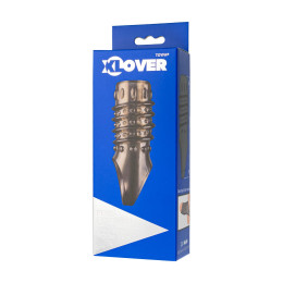 Насадка на пенис сквозная XLover by TOYFA, TPE, черный прозрачный, 10,5 см