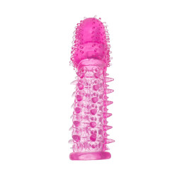 Насадка на пенис с ворсинками TOYFA Basic, TPE, розовый, 13,5 см