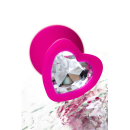 Анальная втулка ToDo by Toyfa Diamond Heart, силикон, розовый, 8 см, Ø 3,5 см
