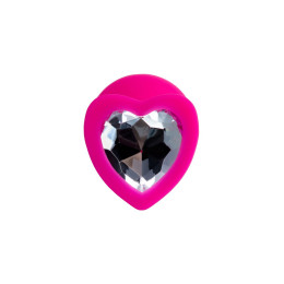 Анальная втулка ToDo by Toyfa Diamond Heart, силикон, розовый, 8 см, Ø 3,5 см