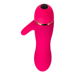 Вибратор с клиторальным стимулятором A-Toys by TOYFA Liby , силикон, розовый, 15 см