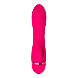 Вибратор с клиторальным стимулятором A-Toys by TOYFA Liby , силикон, розовый, 15 см